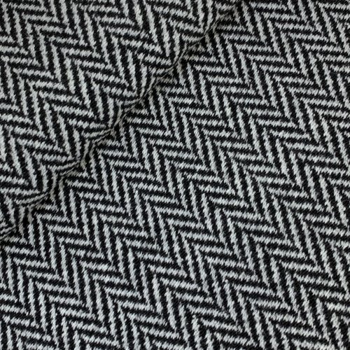 Mantelstrick - Herringbone - black/ecru