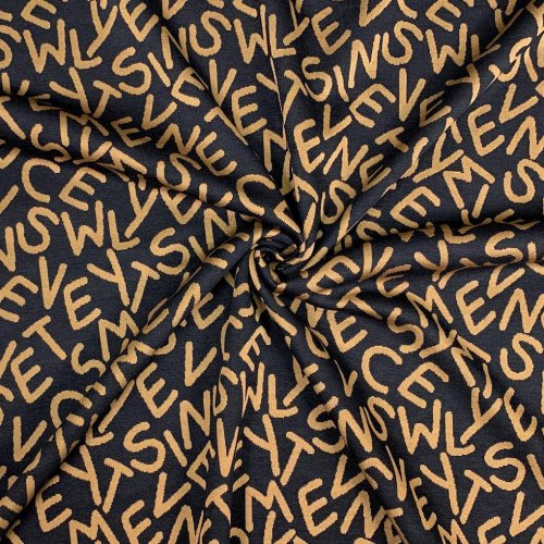 Viskose Jacquard Jersey - Freddy Letters - caramel black