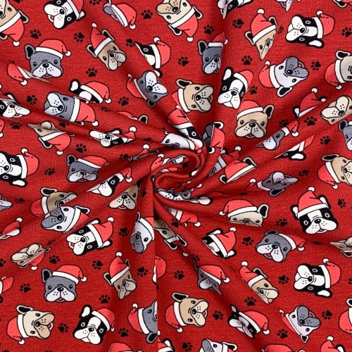 Jersey - Christmas Bulldog - red