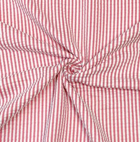 RESTSTÜCK 90cm !!! - Jersey Seersucker - Small Stripes - pink white