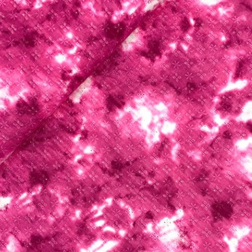 Musselin - Lochstickerei - Batik - fuchsia