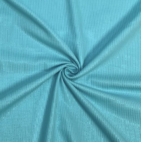 RESTSTÜCK 1,40m !!! - Musselin - Lurex Streifen - turquoise