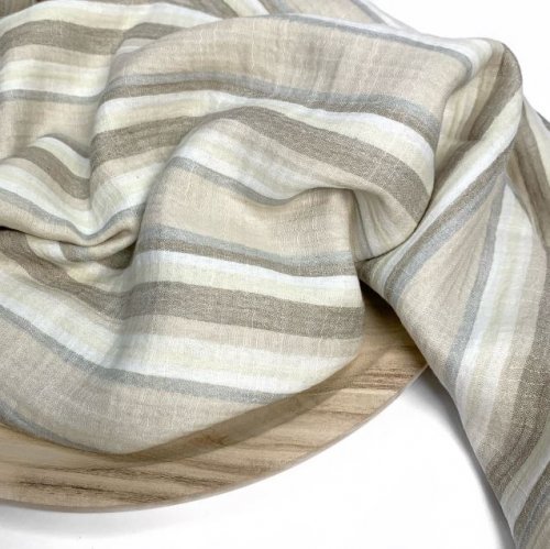 RESTSTÜCK 70cm !!! - Musselin - Sanded Stripes - beige