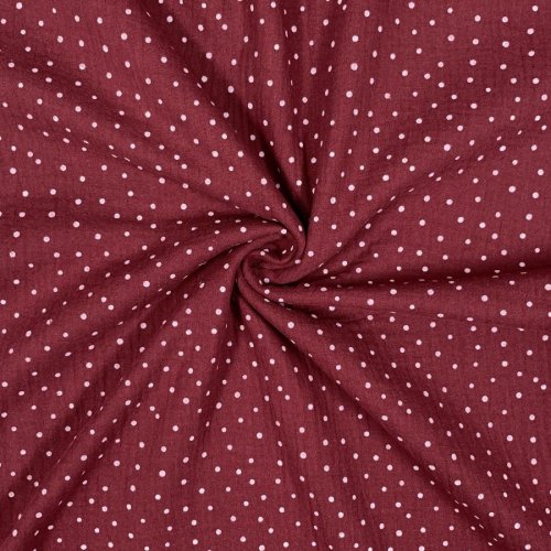 Musselin - little Dots - berry