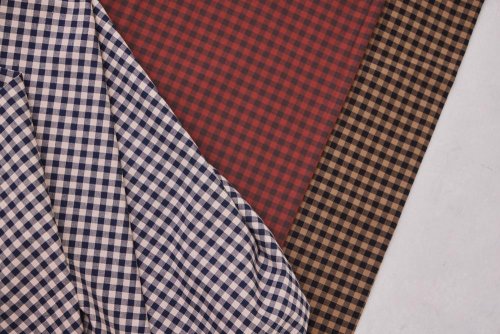 Bio Baumwoll Oxford - Gingham - black/camel - Mind the Maker