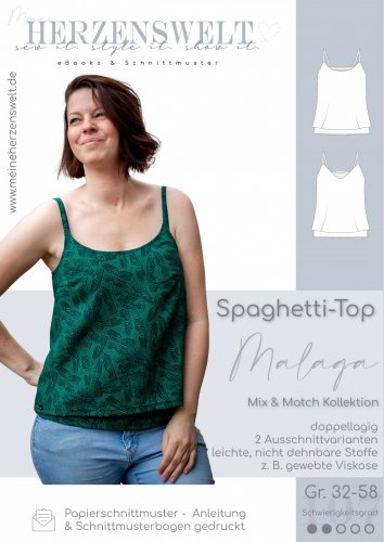 Papierschnittmuster - Malaga Top - Damen - Herzenswelt