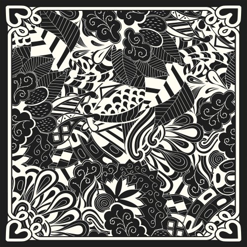 Viskose Panel - Scarf - Pareo All Over - black/white