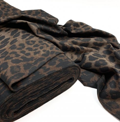 Hosenstoff Viskosestretch - Ponti roma - animal print brown