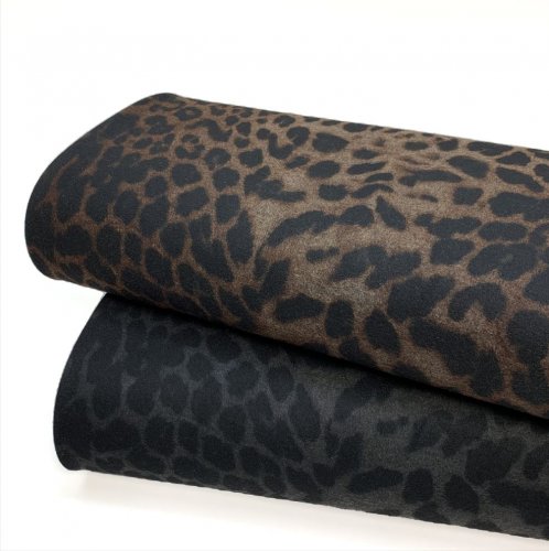 Hosenstoff Viskosestretch - Ponti roma - animal print anthrazit