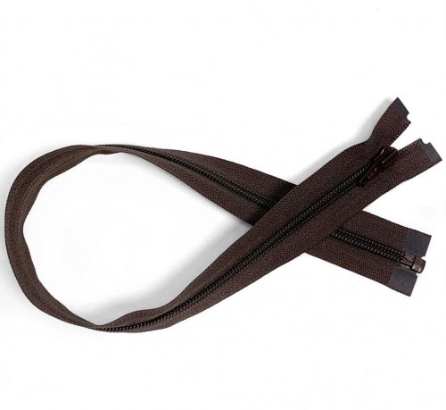 Reißverschluss - teilbar - 50 cm - brown - YKK