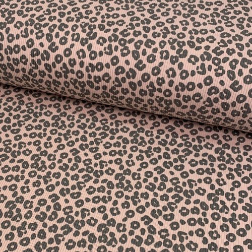 Ripp Jersey - Leopard - nude rosa
