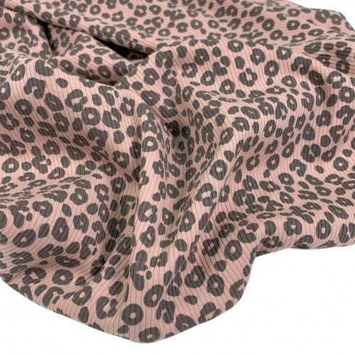 Ripp Jersey - Leopard - nude rosa