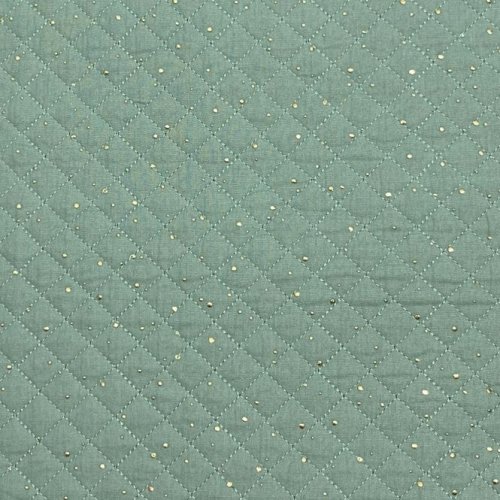 Musselin Stepper - Raute klein - Punkte gold - mint