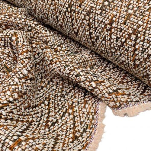 Struktur Jacquard Mantelstoff - Kenzie - khaki/rost