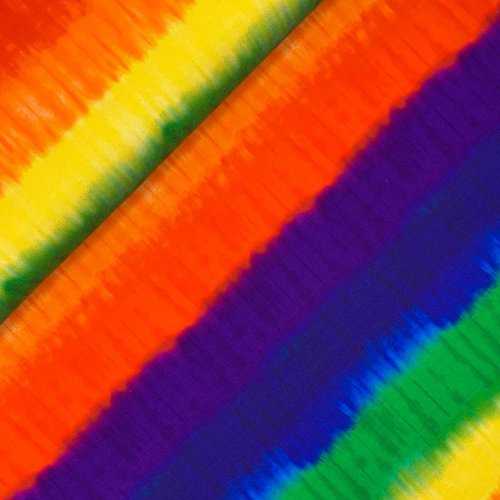 French Terry - Tie & Dye - Big Stripes - Rainbow