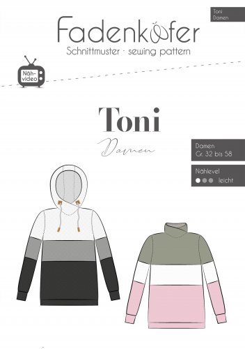 Papierschnittmuster - Hoodie Toni - Damen - Fadenkäfer