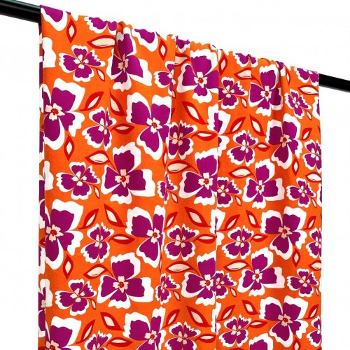 Viskose Popeline - Benice - orange/fuchsia