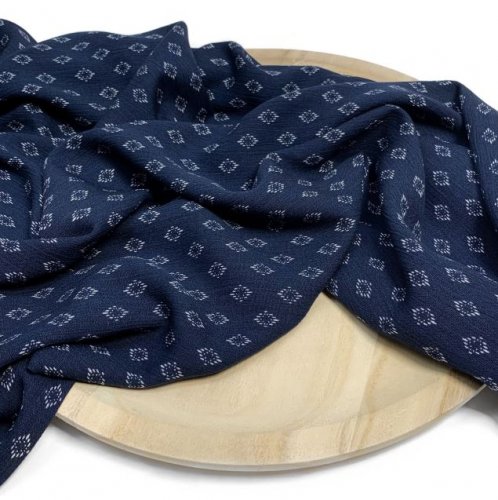 RESTSTÜCK 70cm !!! - Viskose Crepe - Clear Rhombus - navy