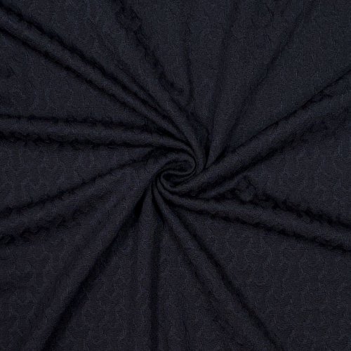 Viskose Jacquard Jersey - Rhombus - schwarz