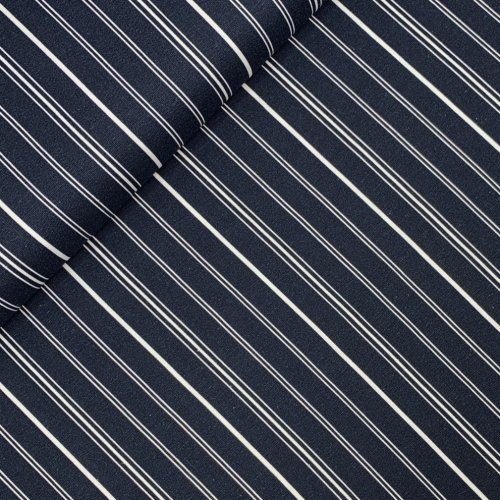 Viskose Leinen - Stripes - marine