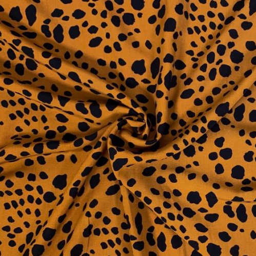 Viskose - Leopard Spots - ocker