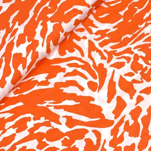 RESTSTÜCK 90cm !!! - Viskose Popeline - Camouflage - orange