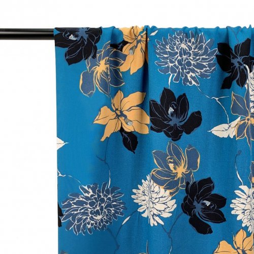 RESTSTÜCK 70cm !!! - Viskose Twill - Flower Agata - blau