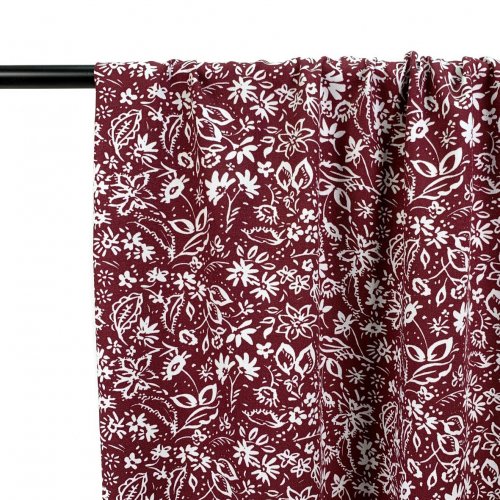 Viskose Twill - Flower Mailin - bordeaux