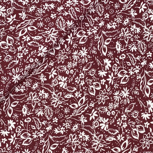 Viskose Twill - Flower Mailin - bordeaux