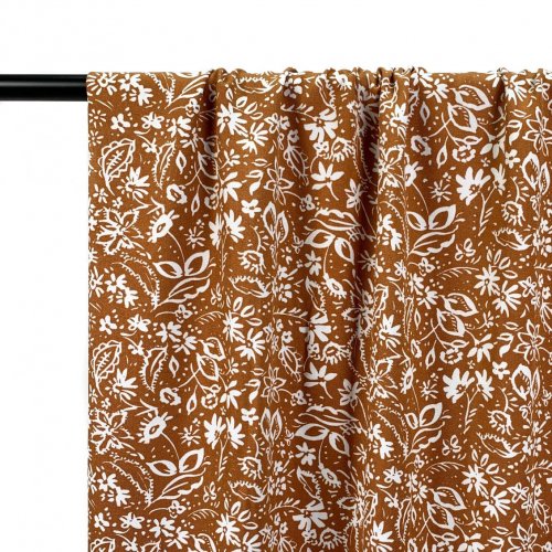 Viskose Twill - Flower Mailin - braun