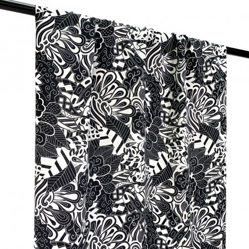 Viskose Voile - Pareo All Over - black/white