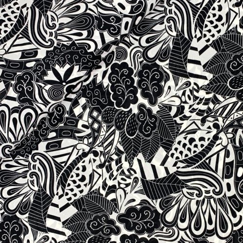 Viskose Voile - Pareo All Over - black/white