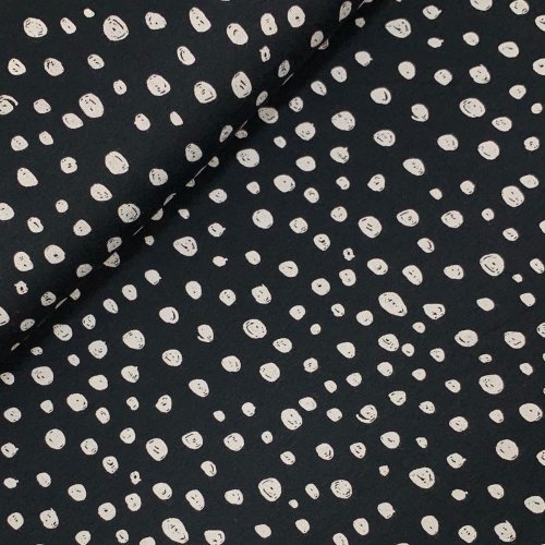 Viskosejersey - Dots - schwarz/weiß