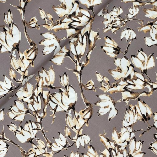 Viskosesatin - matt - Flower Ria - taupe