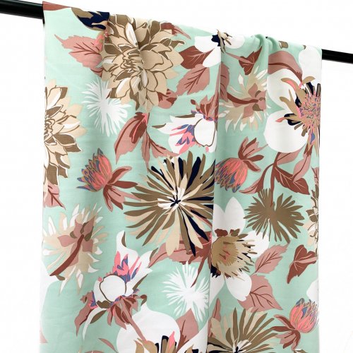 Viskose Twill - Flower Aditi - mint