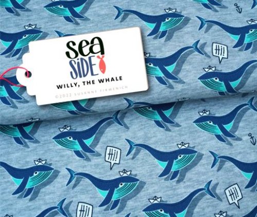Bio Jersey - Willy the Whale - Col. 04 - Sea Side - Hamburger Liebe - Albstoffe