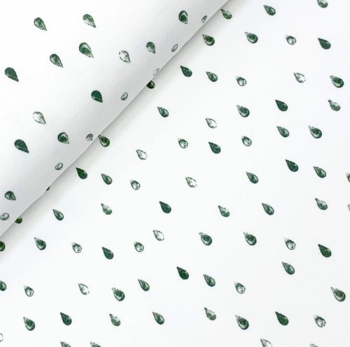 Bio Baumwolljersey - Raindrops - dusty green