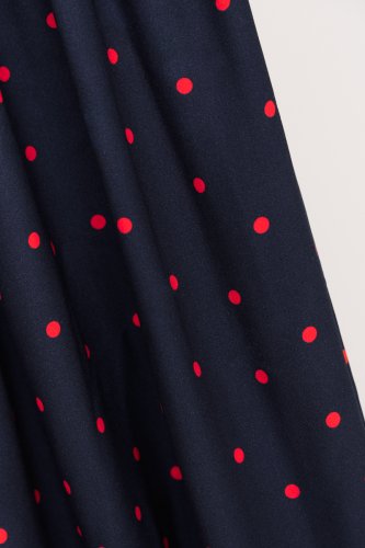 Viskose Crepe mit LENZING™ ECOVERO™ Fasern - Jolly Dots - indigo night - Mind the Maker