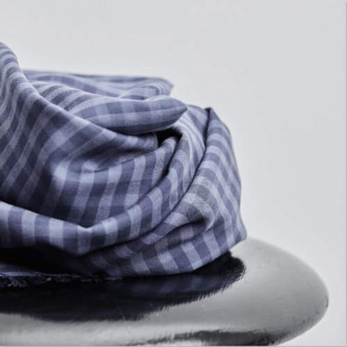 Two Tone Check mit TENCEL™ - dusty blue - meetMilk