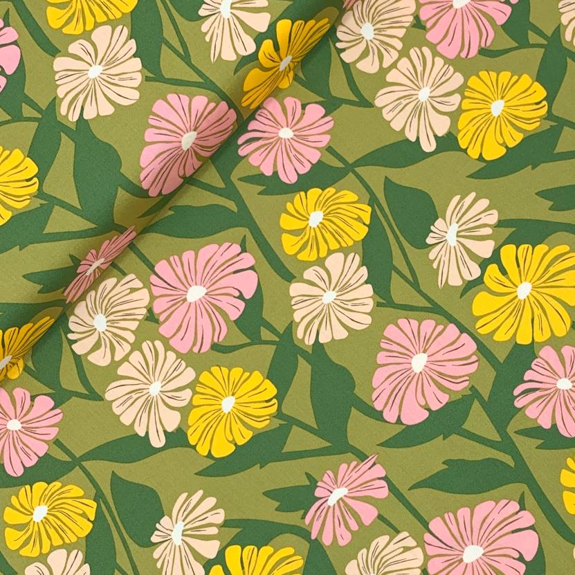 Bloom - Art Path Baumwolle - LIDANI Flower Gallery Fabrics - Growing -