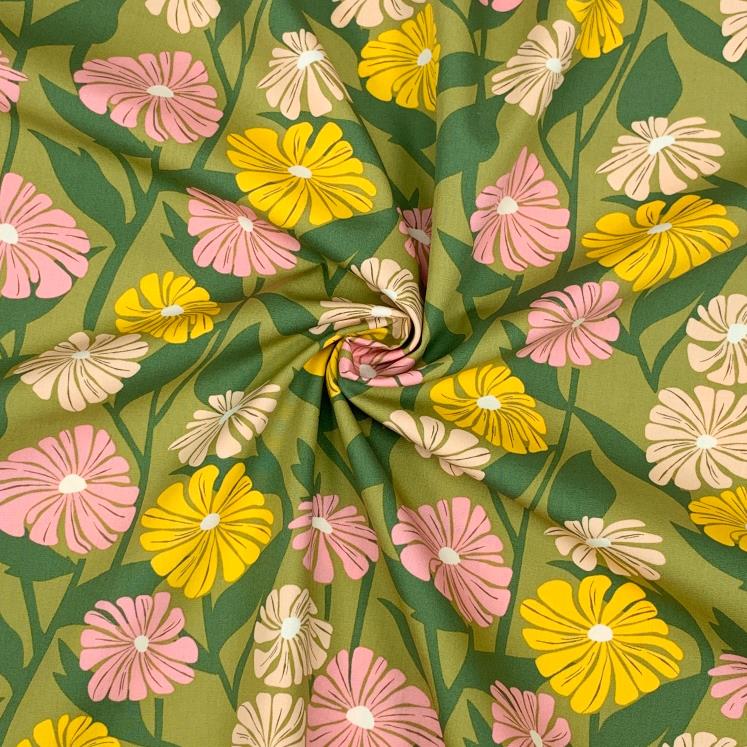 LIDANI - Baumwolle - Art Bloom Flower - Gallery Fabrics Path Growing 