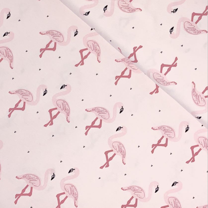 pink Flamingos Bloome - !!! - Jersey Copenhagen Flocking LIDANI - RESTSTÜCK petal - Bio - 1,40m