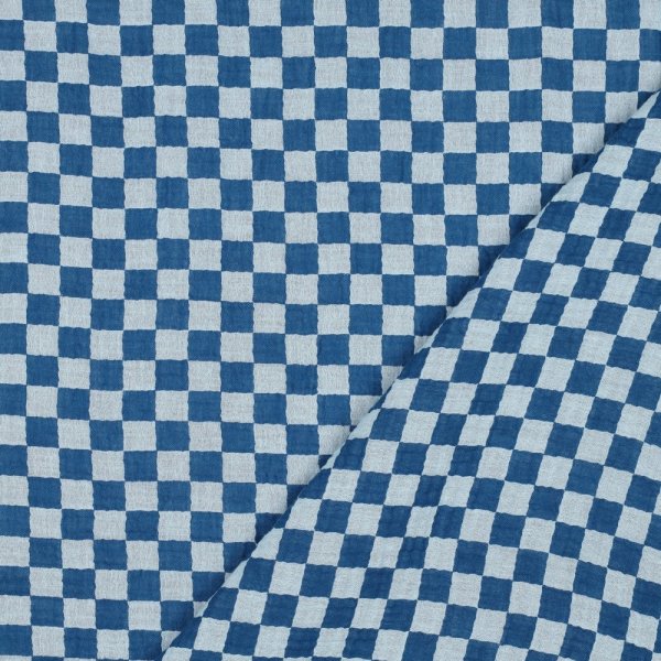 Musselin - Checks - blue