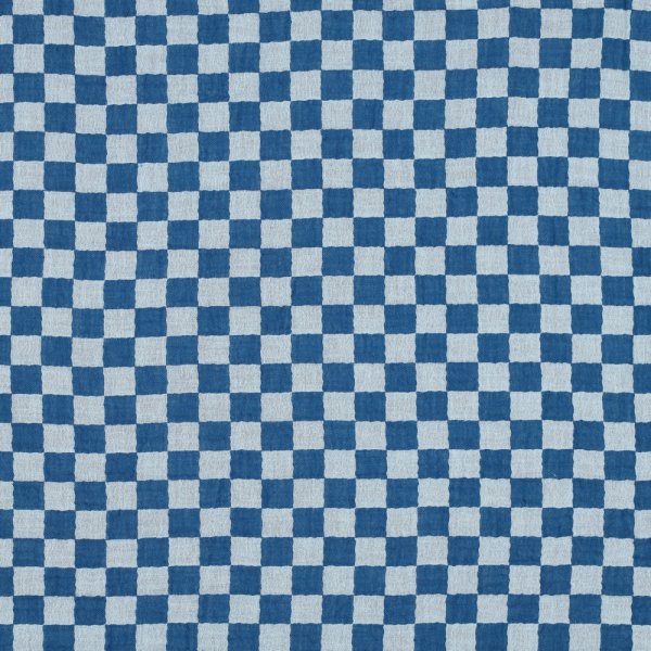 Musselin - Checks - blue