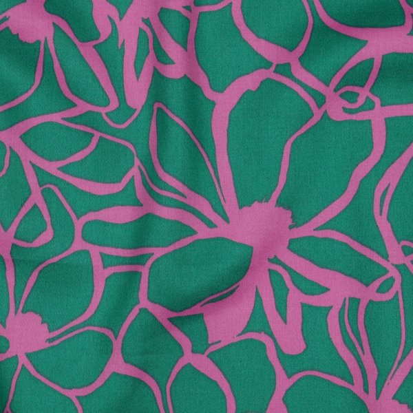 Baumwoll Satin - Magnolia - dark green - Nerida Hansen