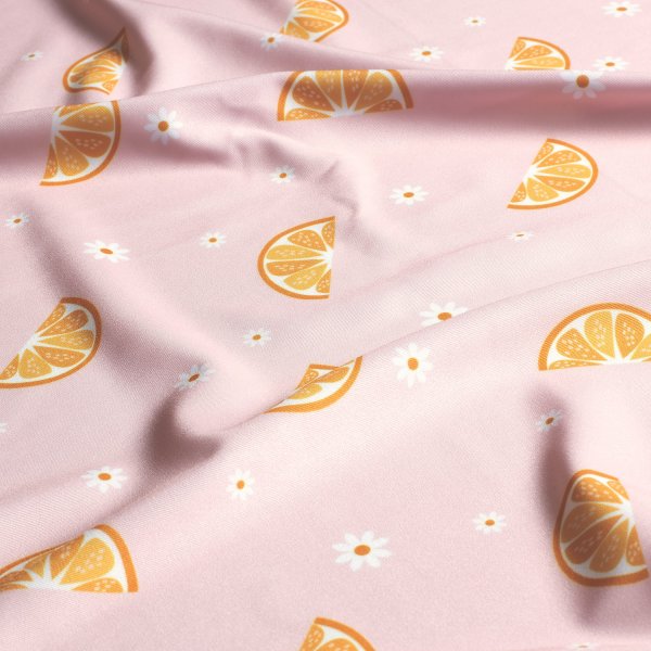 Badestoff Jersey - Oranges - rosa