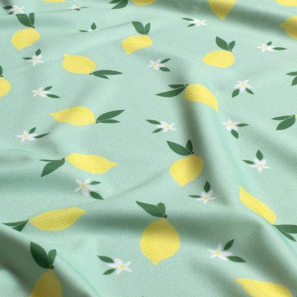 Badestoff Jersey - Lemons - mint