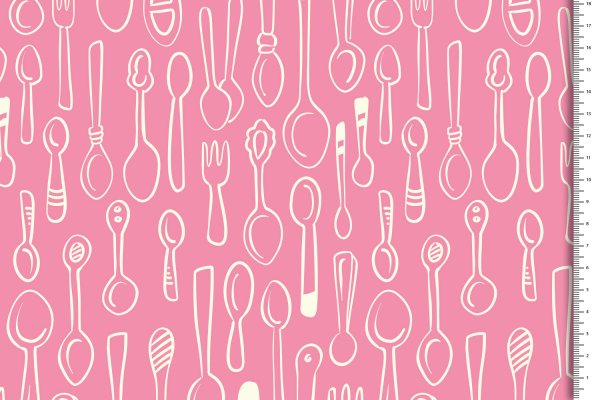 Bio Baumwolle - Silver Spoon - rosa - In my Kitchen - Hamburger Liebe