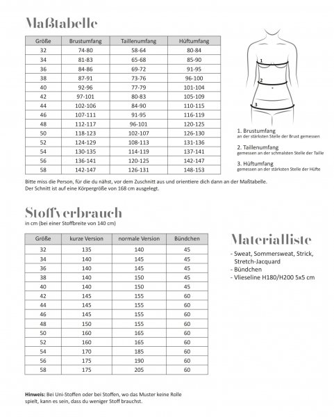 Papierschnittmuster - Basic Pullover - Damen - Fadenkäfer