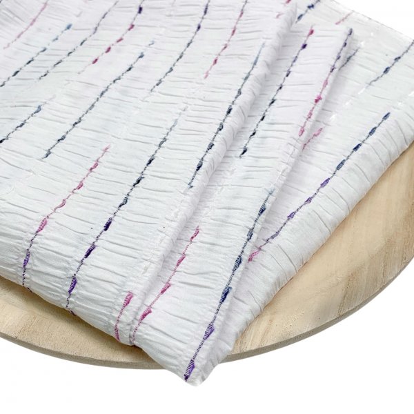 Baumwolle Crinkle - Dobby Stripe - white